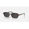 Ray-Ban Unisex Güneş Gözlüğü - Yastık Form Havana Kemik Çerçeve Koyu Gri Cam %100 UV Koruma 0RB4455