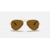 Ray-Ban Unisex Güneş Gözlüğü - Damla Altın Metal Çerçeve Kahverengi Cam Polarize %100 UV Koruma 0RB3025
