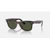 Ray-Ban Unisex Güneş Gözlüğü - Kare Havana Kemik Çerçeve Yeşil Cam G-15 %100 UV Koruma 0RB2140