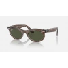 Ray-Ban Güneş Gözlüğü - Oval Foto Dalgalı Gri Propiyonat Çerçeve Yeşil Cam %100 UV Koruma 0RB2242