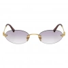 Miu Miu Kadın Güneş Gözlüğü - Oval Altın Metal Çerçeve Mor Degrade Cam 0MU A54S 5AK04O 51