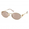 Miu Miu Kadın Güneş Gözlüğü - Oval Altın Metal Çerçeve Pembe Cam 0MU 52YS ZVN20F 54