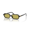 Miu Miu Kadın Güneş Gözlüğü - Dikdörtgen Siyah Kemik Çerçeve Zeytin Yeşili Cam 0MU 11ZS