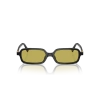 Miu Miu Kadın Güneş Gözlüğü - Dikdörtgen Siyah Kemik Çerçeve Zeytin Yeşili Cam 0MU 11ZS