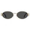 Marc Jacobs Kadın Güneş Gözlüğü - Oval Altın Metal Çerçeve Gri Cam UV400 MARC 806/S RHL/IR 58