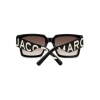 Marc Jacobs Unisex Güneş Gözlüğü - Dikdörtgen Siyah Kemik Çerçeve Kahverengi Degrade Cam UV400 MARC 739/S 80S/HA 54