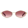 Marc Jacobs Kadın Güneş Gözlüğü - Geometrik Altın Metal Çerçeve Pembe Aynalı Degrade Cam UV400 496/S NOA/3X 55