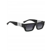 Dsquared2 Erkek Güneş Gözlüğü - Dikdörtgen Siyah Kemik Çerçeve Koyu Gri UV400 Cam %100 UV Koruma Icon 0011/S 807 54