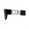 Dsquared2 Erkek Güneş Gözlüğü - Dikdörtgen Siyah Kemik Çerçeve Koyu Gri UV400 Cam %100 UV Koruma Icon 0011/S 807 54