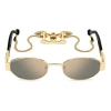 Dsquared2 Erkek Güneş Gözlüğü - Oval Altın Metal Çerçeve Gri Polarize Aynalı UV400 Cam %100 UV Koruma D2 0155/S /SE 00053JO 53