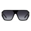 Dsquared2 Erkek Güneş Gözlüğü - Geometrik Siyah Kemik Çerçeve Koyu Gri Aynalı Degrade UV400 Cam %100 UV Koruma D2 0128/S 807/9O 58