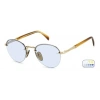 David Beckham Erkek Güneş Gözlüğü - Altın Metal Çerçeve Mavi Fotokromik Cam %100 UV Koruma DB 1173/S T5U 51