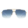 Carrera Erkek Güneş Gözlüğü - Çerçevesiz Altın Metal Çerçeve Mavi Degrade Cam %100 UV Koruma CARRERA 1054/S J5G 63
