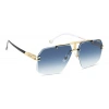 Carrera Erkek Güneş Gözlüğü - Çerçevesiz Altın Metal Çerçeve Mavi Degrade Cam %100 UV Koruma CARRERA 1054/S J5G 63