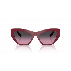 Vogue Unisex Güneş Gözlüğü - Geometrik/İrregüler Form Vişne Naylon Çerçeve Gri Degrade Kahverengi Polarize Cam 0VO5607S