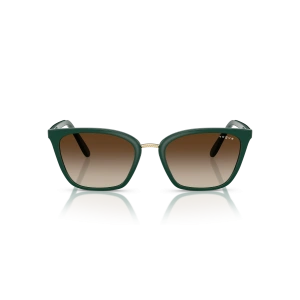 Vogue Kadın Güneş Gözlüğü - Dikdörtgen Dikdörtgen Form Koyu Yeşil Kemik Çerçeve Gradyan Kahverengi Cam 0VO5597SI