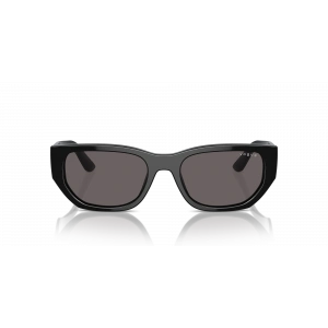 Vogue Unisex Güneş Gözlüğü - Dikdörtgen Form Siyah Kemik Çerçeve Füme Cam 0VO5586S