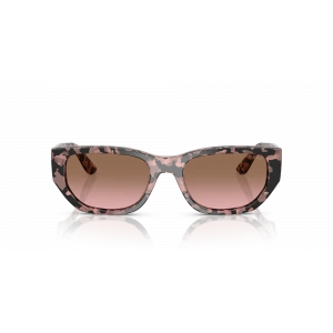 Vogue Unisex Güneş Gözlüğü - Dikdörtgen Form Pembe Havana Kemik Çerçeve Pembe Degrade Kahverengi Cam 0VO5586S