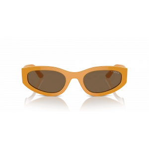 Vogue Unisex Güneş Gözlüğü - Geometrik/İrregüler Form Hardal Kemik Çerçeve Koyu Kahverengi Cam 0VO5585S