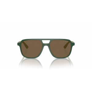 Vogue Junior Çocuk Güneş Gözlüğü - Dikdörtgen Form Koyu Yeşil Kemik Çerçeve Koyu Kahverengi Cam VJ2024