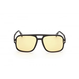 Tom Ford Unisex Güneş Gözlüğü - Parlak Siyah Kemik Çerçeve Kahverengi Cam FT0884