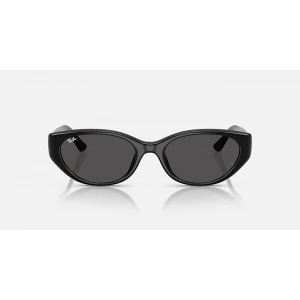 Ray-Ban Unisex Güneş Gözlüğü - Oval Siyah Kemik Çerçeve Koyu Gri Cam %100 UV Koruma 0RB4457D