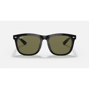 Ray-Ban Unisex Güneş Gözlüğü - Kare Siyah Kemik Çerçeve Yeşil Cam Polarize %100 UV Koruma 4260D