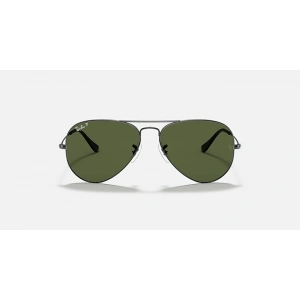 Ray-Ban Unisex Güneş Gözlüğü - Damla Gri Metal Metal Çerçeve Yeşil Polarize Cam %100 UV Koruma 0RB3025
