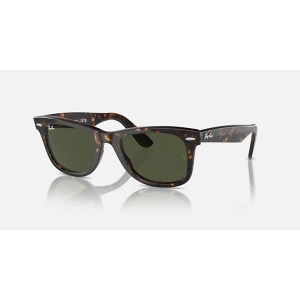 Ray-Ban Unisex Güneş Gözlüğü - Kare Havana Kemik Çerçeve Yeşil Cam G-15 %100 UV Koruma 0RB2140