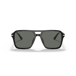 Prada Unisex Güneş Gözlüğü - Pilot Siyah Kemik Çerçeve Yeşil Cam Polarize UV400 0PR 20YS