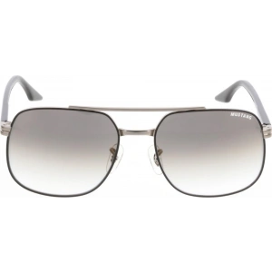 Mustang Erkek Güneş Gözlüğü - Pilot Form Gri Metal Çerçeve Gri Cam UV400 MU2378