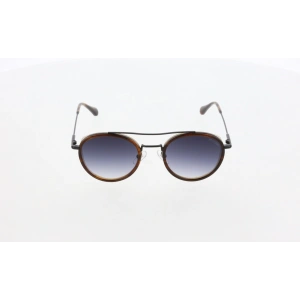 Mustang Erkek Güneş Gözlüğü - Yuvarlak Siyah Metal Ve Kemik Çerçeve Degrade Füme Cam UV400 Degrade MU2246