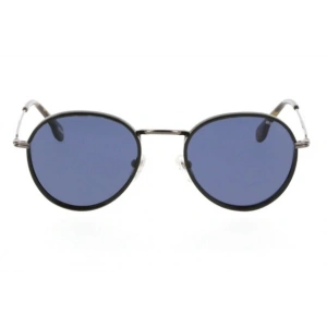 Mustang Unisex Güneş Gözlüğü - Oval Siyah Metal Çerçeve Siyah Cam Polarize UV400 MU2108