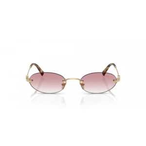 Miu Miu Kadın Güneş Gözlüğü - Oval Altın Metal Çerçeve Pembe Degrade Cam 0MU A54S ZVN70O 51