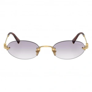 Miu Miu Kadın Güneş Gözlüğü - Oval Altın Metal Çerçeve Mor Degrade Cam 0MU A54S 5AK04O 51