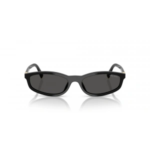 Miu Miu Kadın Güneş Gözlüğü - Köşeli Siyah Kemik Çerçeve Gri Cam 0MU A06S