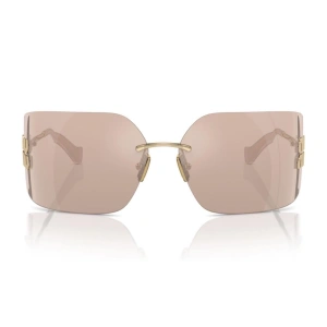 Miu Miu Kadın Güneş Gözlüğü - Yastık Form Soluk Altın Metal Çerçeve Kahverengi Cam 0MU 54YS ZVN20F 80