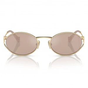 Miu Miu Kadın Güneş Gözlüğü - Oval Altın Metal Çerçeve Pembe Cam 0MU 52YS ZVN20F 54