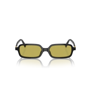 Miu Miu Kadın Güneş Gözlüğü - Dikdörtgen Siyah Kemik Çerçeve Zeytin Yeşili Cam 0MU 11ZS