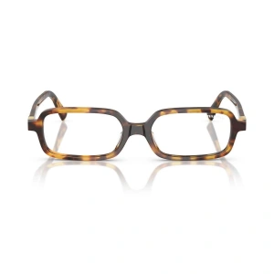 Miu Miu Kadın Güneş Gözlüğü - Dikdörtgen Havana Bal Rengi Kemik Çerçeve Şeffaf Cam Mavi Işık Filtreli 0MU 11ZS14L08N 51