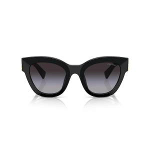 Miu Miu Kadın Güneş Gözlüğü - Geometrik Siyah Kemik Çerçeve Füme Cam Degrade 0MU 01YS 01YS 51