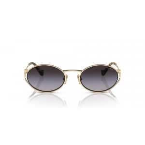 Miu Miu Kadın Güneş Gözlüğü - Oval Altın Metal Çerçeve Gri Degrade Cam UV400 0MU 52YS ZVN5D1 54