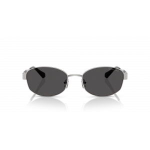 Michael Kors Kadın Güneş Gözlüğü - Oval Gümüş Metal Çerçeve Koyu Gri Cam UV400 0MK1161 189387 56