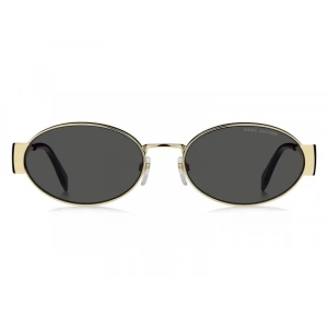 Marc Jacobs Kadın Güneş Gözlüğü - Oval Altın Metal Çerçeve Gri Cam UV400 MARC 806/S RHL/IR 58