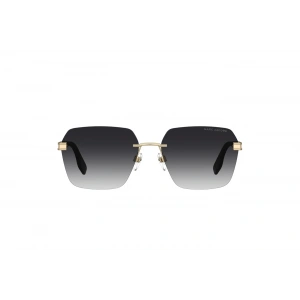 Marc Jacobs Erkek Güneş Gözlüğü - Geometrik Siyah Metal Çerçevesiz Çerçeve Koyu Gri Degrade Cam UV400 MARC 713/S 807/9O 61