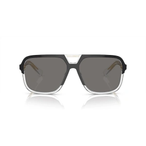 Dolce & Gabbana Erkek Güneş Gözlüğü - Kare Siyah Kemik Çerçeve Gri Polarize Degrade Cam %100 UV Koruma 0DG4354 501/81 58