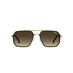 Carrera Erkek Güneş Gözlüğü - Pilot Mat Siyah Altın Metal Çerçeve Koyu Kahverengi Degrade Cam %100 UV Koruma CARRERA 1069/S I46/86 57
