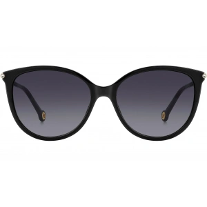 Carolina Herrera Kadın Güneş Gözlüğü - Cat-eye Siyah Altın Kemik Çerçeve Koyu Gri Degrade Cam %100 UV Koruma Her 0189/G/S 2M2 57