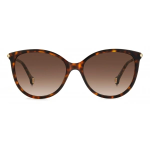 Carolina Herrera Kadın Güneş Gözlüğü - Cat Eye Havana Altın Kemik Çerçeve Kahverengi Degrade Cam %100 UV Koruma Her 0189/G/S 2IK 57