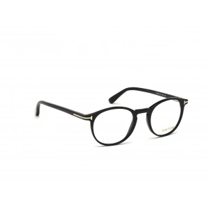 Tom Ford Erkek Gözlük – Yuvarlak Siyah Kemik Çerçeve, Mavi Işık Filtreli Cam, UV400 Korumalı FT5294 001 50